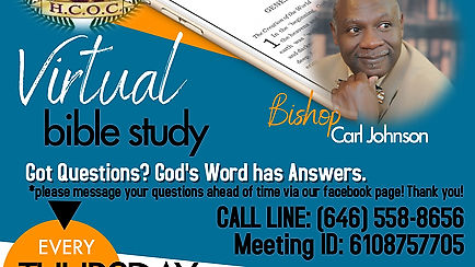 Bible Study w/ Bishop Carl Johnson - May 7,2020